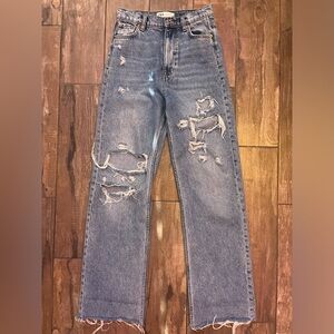 Zara Distressed high rise jeans